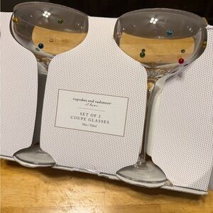 BRAND NEW IN BOX | cupcakes & cashmere Multicolor Coupe Glasses Set